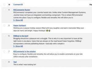 Comments listing