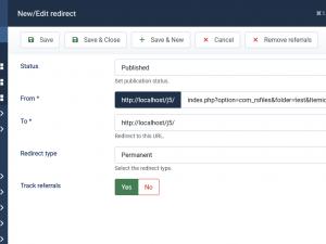 Edit or add a new redirect for your website.