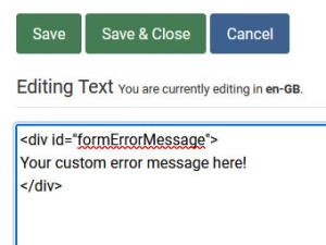 Custom Error Message