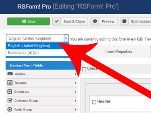 RSForm!Pro - language selector