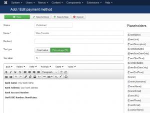Edit Payment Integration