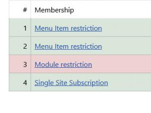 Subscriber's memberships menu item