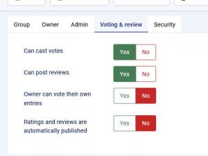 Editing a group - Voting & Review tab