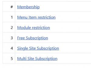 Memberships Listing Layout