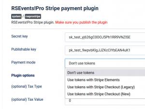 Stripe plugin for RSEvents!Pro configuration