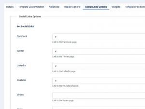 Social Links Options