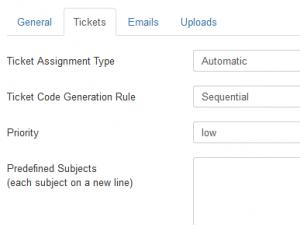 Edit department - tickets tab
