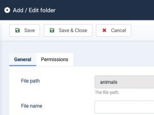 Add / edit folder