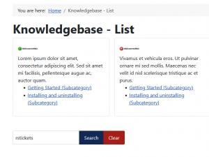 Knowledgebase List menu item