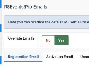 Override RSEvents!Pro Emails