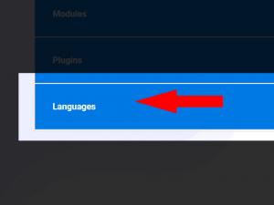 Click on the Languages tab to open the available language packs