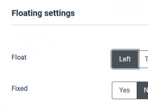 Floating settings