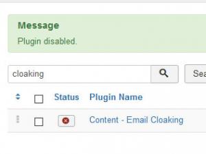 Disable the ontent - Email Cloaking plugin