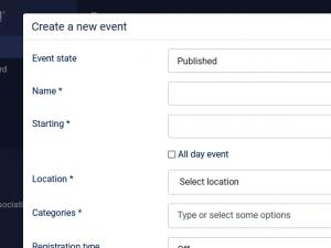 Create a new event
