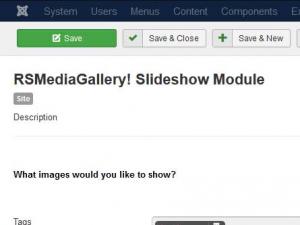 RSMediaGallery! Slideshow Module configuration