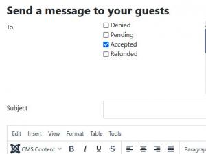 Send message to guests