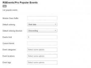 Configuring the Popular events module
