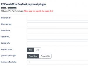 PayFast integration plugin configuration.