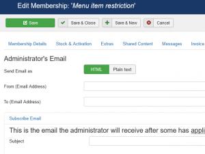 Membership Administrator's email