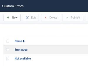Custom Error pages listing