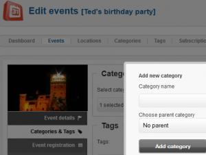 Create events quickly from the back-end and the front-end