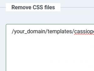The Remove CSS files area