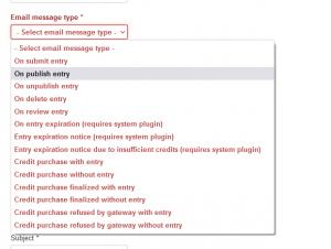 Email messages types
