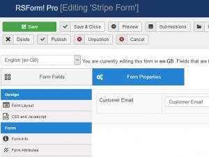 RSForm!Pro Stripe - map Customer Email field