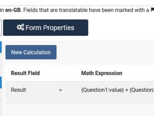 Crafting the form calculation to display the total in the Result field: