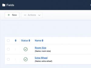 List of available Fields
