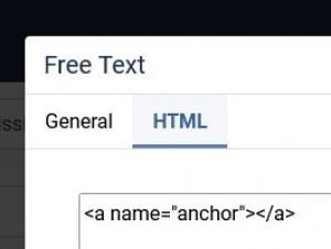 Add the anchor in the freetext component