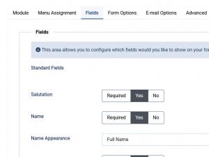 Fields Configuration - Standard