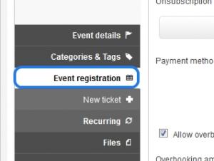 Step 2 - Event registration