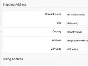 Shipping and Billing Address Fields