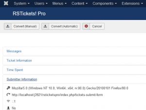 Backend Ticket Layout - Submitter Information tab