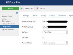 RSForm!Pro Stripe Configuration