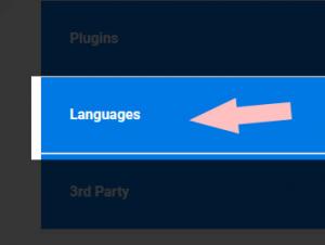 Click on Languages tab