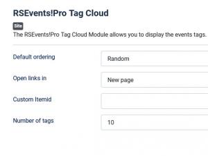 Tag cloud module configuration