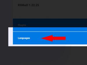 Click on the Languages tab to open the available language packs