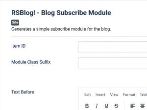 RSBlog! Subscribe Module Configuration