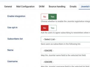 Joomla! Users integration tab