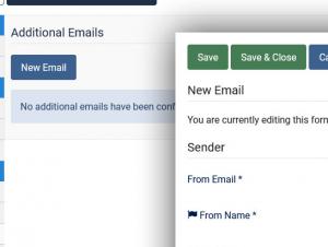 Additional emails configuration