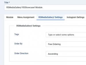 RSShowcase! RSMediaGallery! settings