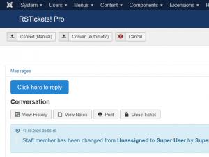 Backend Ticket Layout - Messages tab