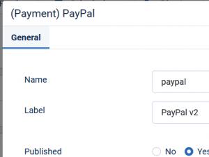 PayPal v2 field