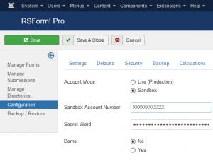 RSForm!Pro 2Checkout Configuration