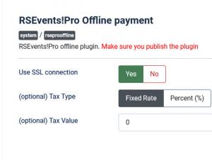 RSEvents!Pro Offline Payment plugin configuration