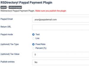 PayPal configuration