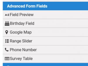 Default Advanced Form Fields