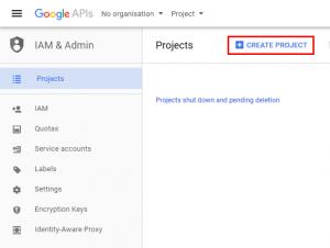 RSSeo! Google Api Console - create project